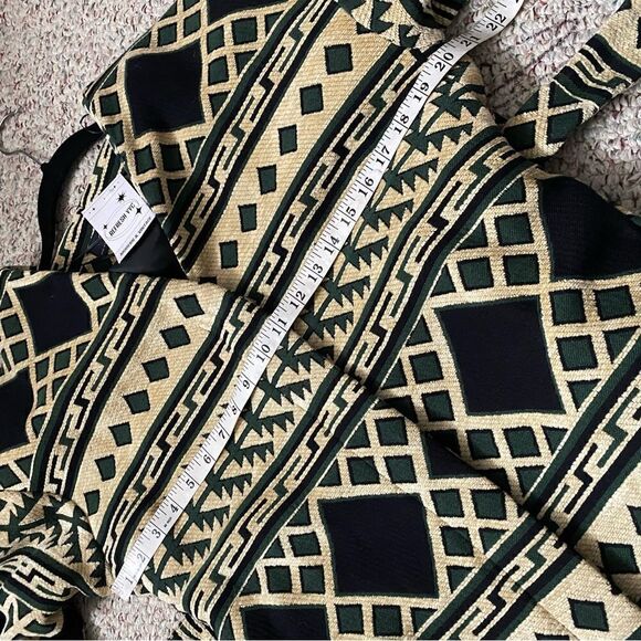 Zara Basic Tribal Print Longline Wrap Tie Coat Jacket Womens Size XS/S - Picture 5 of 8